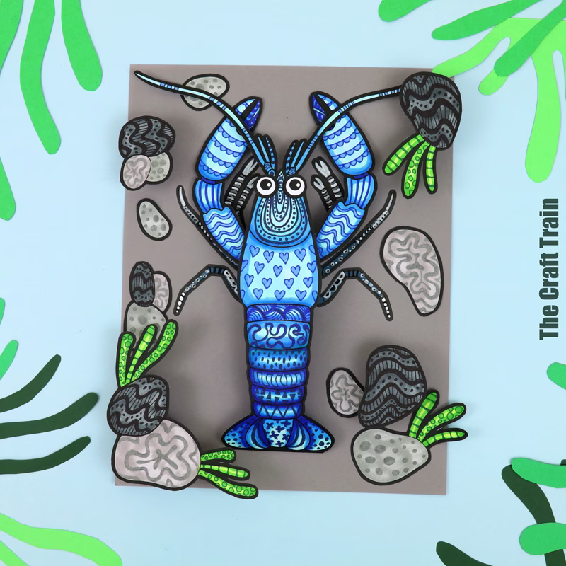 3D pattern art yabby crayfish