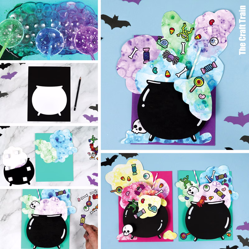 Cauldron Bubble Art pcolalge for kids